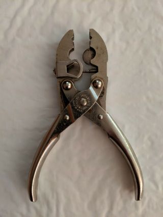 Vintage Sargent Round Belt Pliers With Cutter & Punch For Treadle Machines