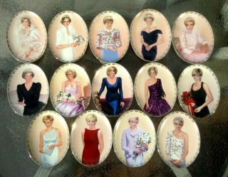 (14) 1998 Bradford Princess Diana Queen Of Our Hearts Oval Shape Collector Plates