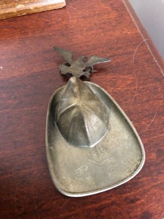 Antique 1890 - 1910? Fire Hat/ Helmet Eagle Pin,  Rescue