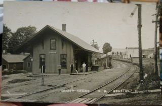 1911 Lehigh Valley Railroad Station At Cuyler York Real Photo Postcard View