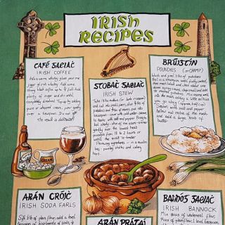 Traditional Irish Recipes Tea Towel Ulster Weavers Ireland Pure Linen Kitchen