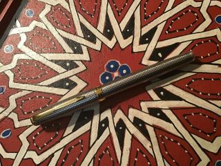 Parker Sonnet Sterling Black & Silver Rollerball Pen W Ciselé Pattern Gold Trim