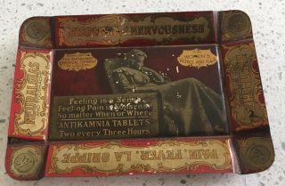 Rare 1904 St.  Louis World ' s Fair Tin Tray Antikamnia Chem Co by American Can Co 2