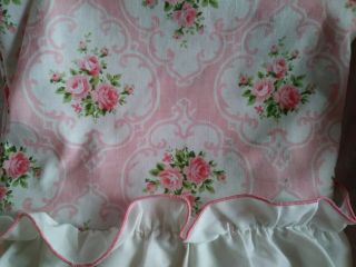 J.  P.  Stevens Vintage Shabby Chic Pink Cameo Roses Twin Flat Sheet