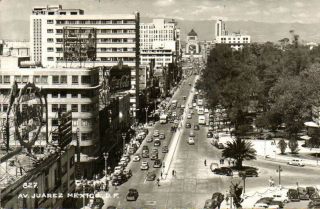 Mexico City Cdmx Df Avenida Juarez Real Photo Rppc Vintage Postcard