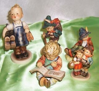 Hummel Germany 5 Figurines Large Boots & Thoughtful & 3 Others