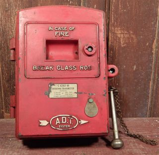 Vintage Fire Adt System 774 - M Detector Transmitter C 4202 - M Alarm Box Cast Iron