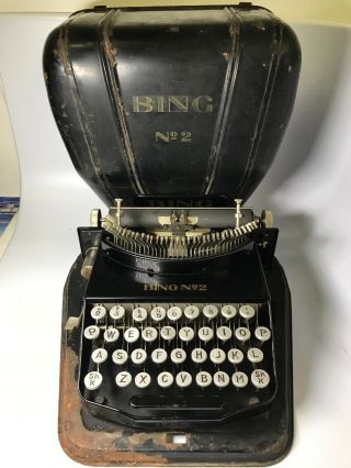 Vintage Rare 1920’s Bing No.  2 Compact Portable Typewriter German 2