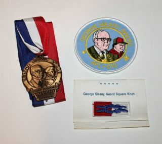 Bsa Boy Scouts America George Meany Service Award Medal & Patches Knot Afl - Cio