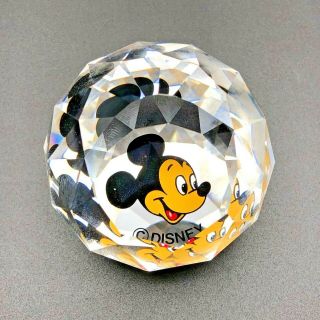 Swarovski Retired Disney Mickey Mouse Crystal Glass Ball Paperweight Very Rare