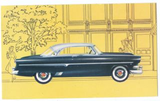 1954 Ford Crestline Victoria - Ad Postcard Rare