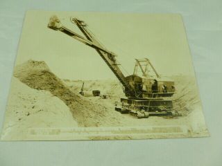 Bucyrus Erie 375 - B Black & White Photo 9 1/2 " X 7 1/2 " Mining Equipment