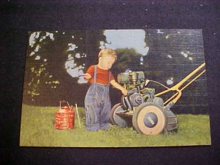 The Little Fellow Toro Power Lawn Motor Ad Postcard