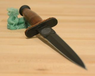 Boker Plus V - 42 Devils Brigade Black Fixed Blade Leather Handle Knife P02bo1942