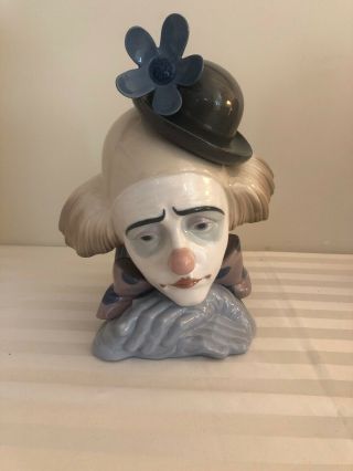 Lladro Pensive Clown Sad Jester Head Bust 5130 10 