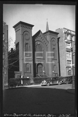 1935 Union Church Nobles St Brooklyn York City Nyc Old Photo Negative U116