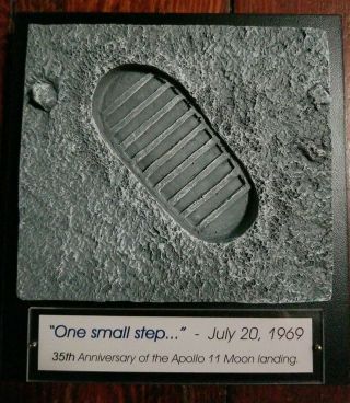 Apollo 11 Plaque Signed 35th Anniversary One Small Step