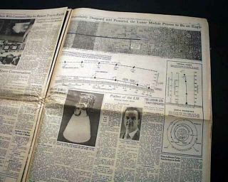APOLLO 11 Man Lands on the Moon NEIL ARMSTRONG & Buzz Aldrin 1969 NYC Newspaper 7