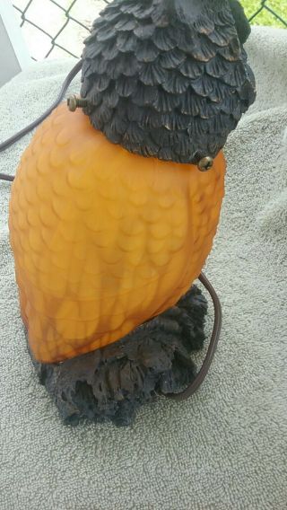 Vintage Stained Glass Tiffany Style OWL Accent Lamp.  SPOOKY FOR HALLOWEEN 2