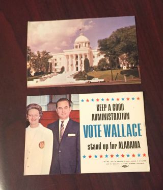 2 Vintage George Wallace For Governor Stand Up For Alabama Cards