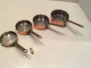 Copper/brass Measuring Cups,  Set Of 4