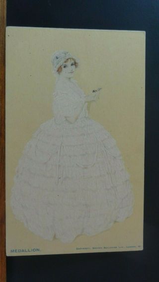 Glamour Postcard: Crinoline Skirt & Victorian Dress Fashion Theme
