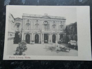 Malta - S.  L.  Cassar Postcard - Public Library - 1930 