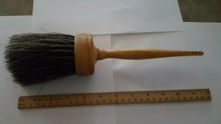 Antique Vintage Paint Brush Natural Bristle Wood Handle Horsehair