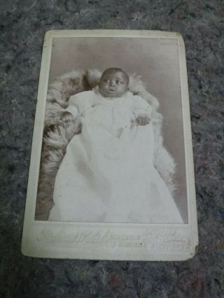 Antique Cabinet Card Photo Of African American Baby By Richard Walzl