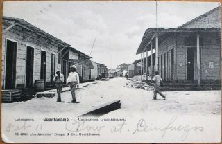 Caimanera,  Guantanamo,  Cuba 1907 Postcard: Downtown View,  Cafe