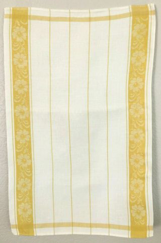 Vintage Yellow Irish Linen Table Runner Made For Saks Fifth Avenue