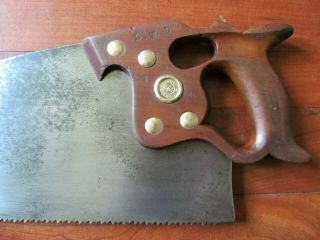 Vtg Disston D8 Saw W/ Thumb Hole 26 " 6tpi Old Antique Tool