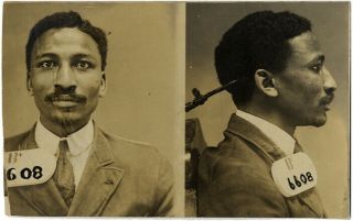 C.  1910 Black African American Man Mugshot
