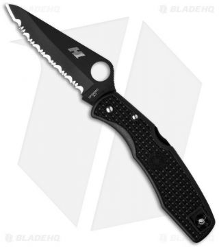 Spyderco Pacific Salt H - 1 Knife Black Frn (3.  81 " Black Full Serr) C91sbbk