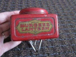 Vtg Burgess Lantern Red FL22 Patent Applied For Small NOT Old Flashlight 6