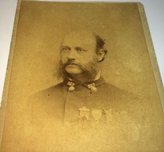 Rare Antique American Civil War Vet Postmaster George Collins Cabinet Photo Ny