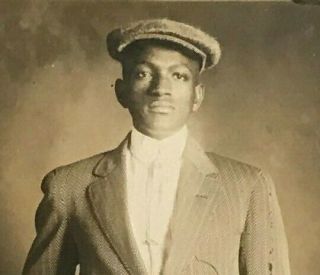 Rppc Antique African American St Louis Mo Portrait Young Man Photograph Postcard
