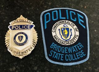 Bridgewater State College Ma Police Patch & Breast Badge