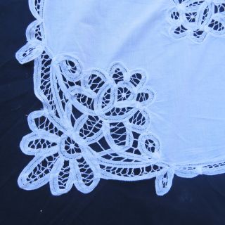 Vintage Battenburg Lace Tablecloth White Cotton 32 