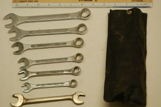Vintage Fuller 6 Pc Sae Combination Wrench Set Japan & Vlchek W1618 Open End