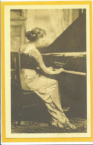Advertising Postcard Myrtle Elvyn Kimball Piano Chicago