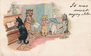 Louis Wain Cats Have A Musical Evening.  Tuck Write - Away Pc
