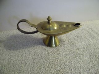 Vintage Brass Genie Oil Lamp/ Incense Lantern