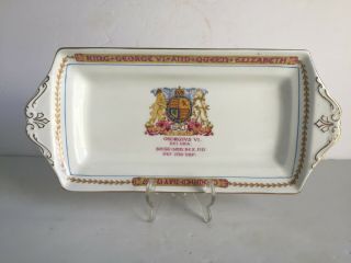 1937 Paragon China King George Vi And Elizabeth Coronation Tray Relish Dish 12 "