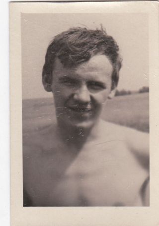 1968 Handsome Nude Young Man Guy On Beach Old Soviet Russian Photo Gay Int