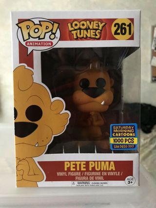Funko Pop Looney Tunes Pete Puma Sdcc 2017 Saturday Morning Cartoons 1000 Le