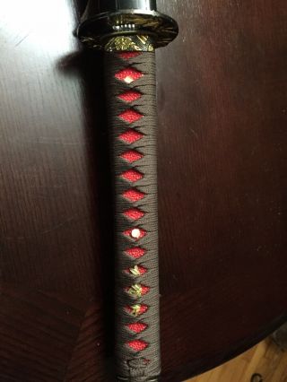 Hand Forged Red Damascus&folded Steel Blade Japanese Katana Samurai Real Sword