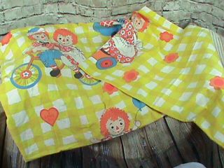 Vintage Raggedy Ann And Andy Twin Bed Sheet And Pillow Case