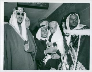 King Saud Of Saudi Arabia With Son Prince Mashur And Their Followers Leave Waldo