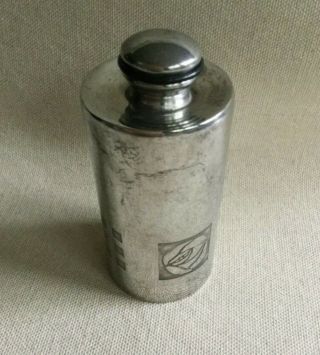Vintage Art Nouveau Small Bottle (flask) Charles Ronnie Macintosh Pewter 3 1/2 "